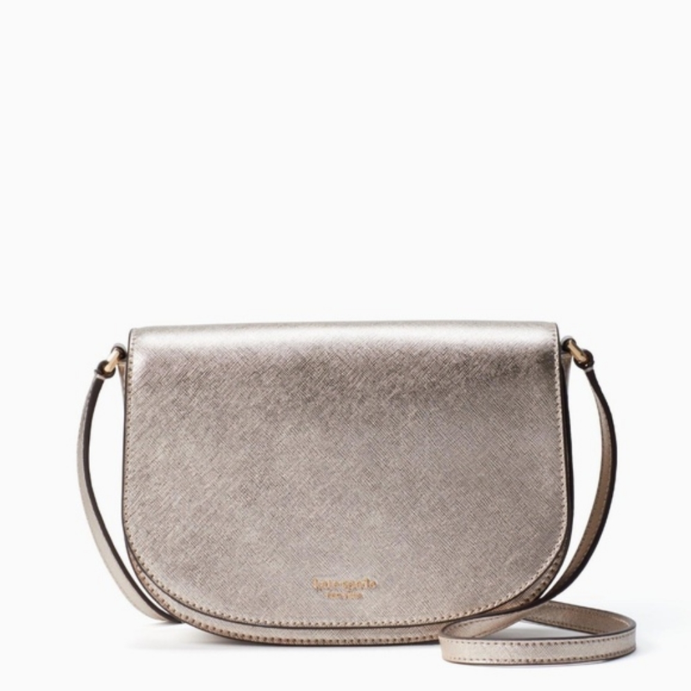 NWT Kate Spade Reiley Metallic Blush Flap Crossbody